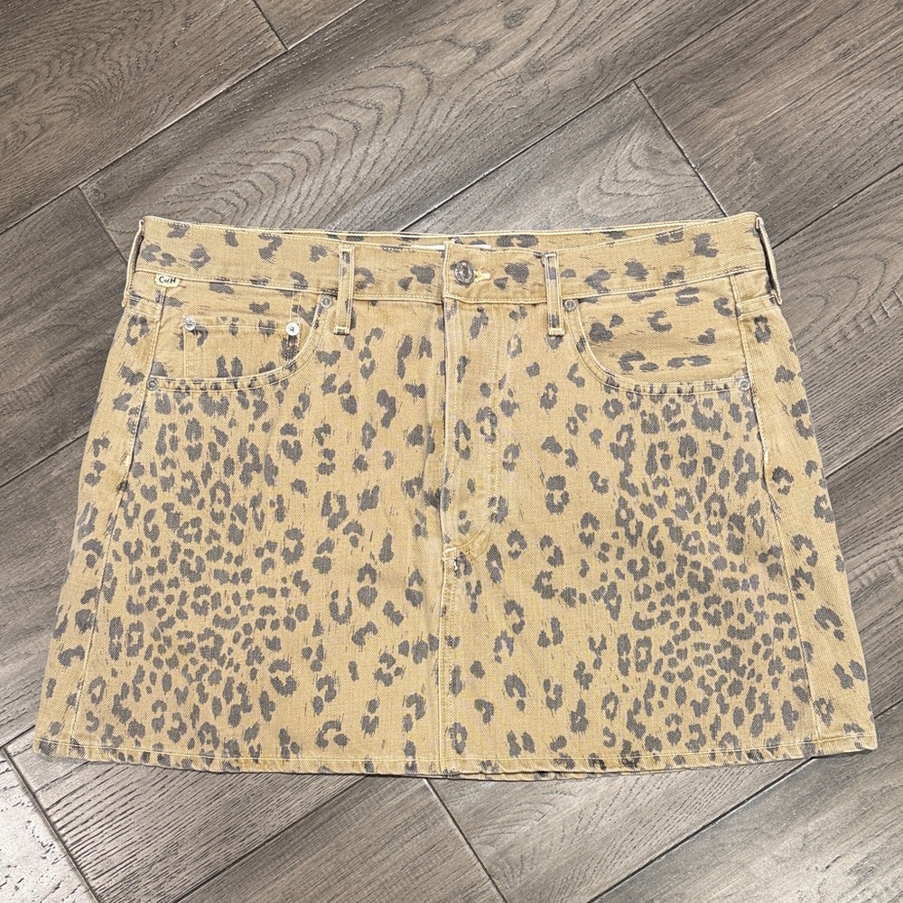 Citizens Of Humanity Tan Leopard Mini Skirt